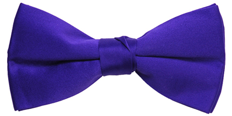 Purple clip on bowtie