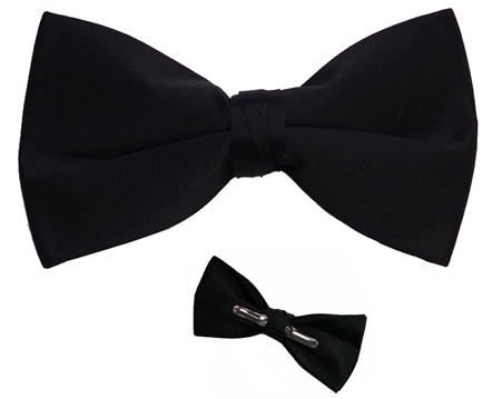 Black clip on bow tie